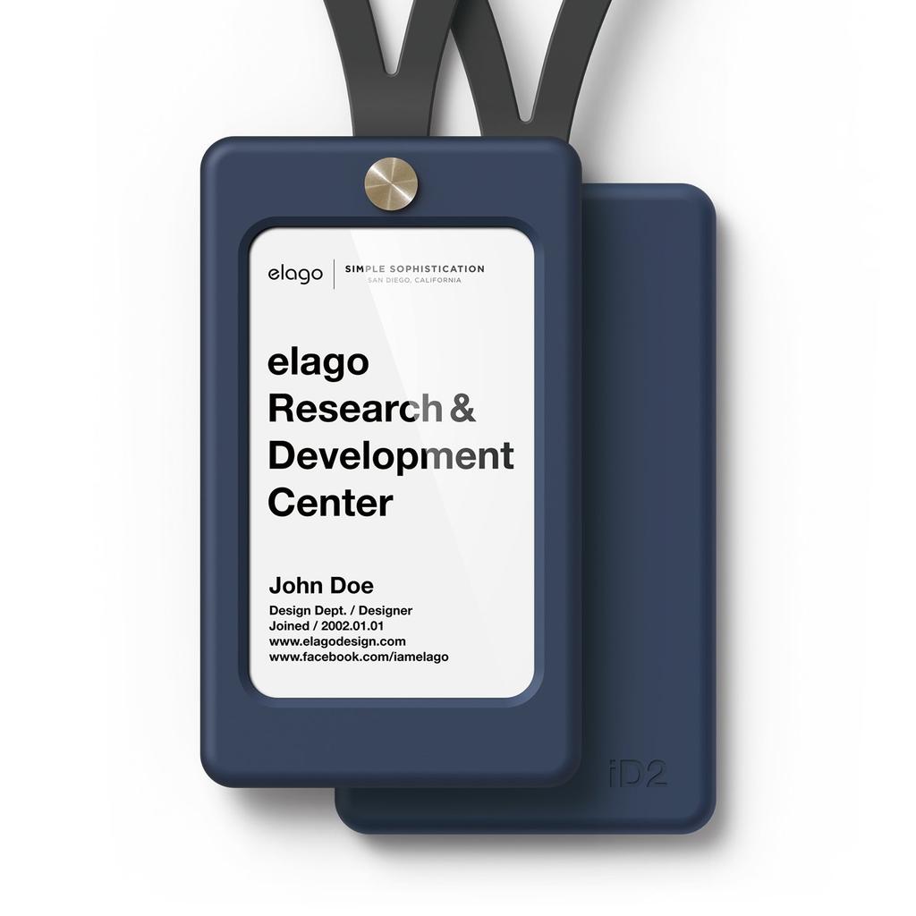 Elago ID2 Pass Case Silicone ID Card Holder Neck Strap Included Employee ID Case Gene Indigo