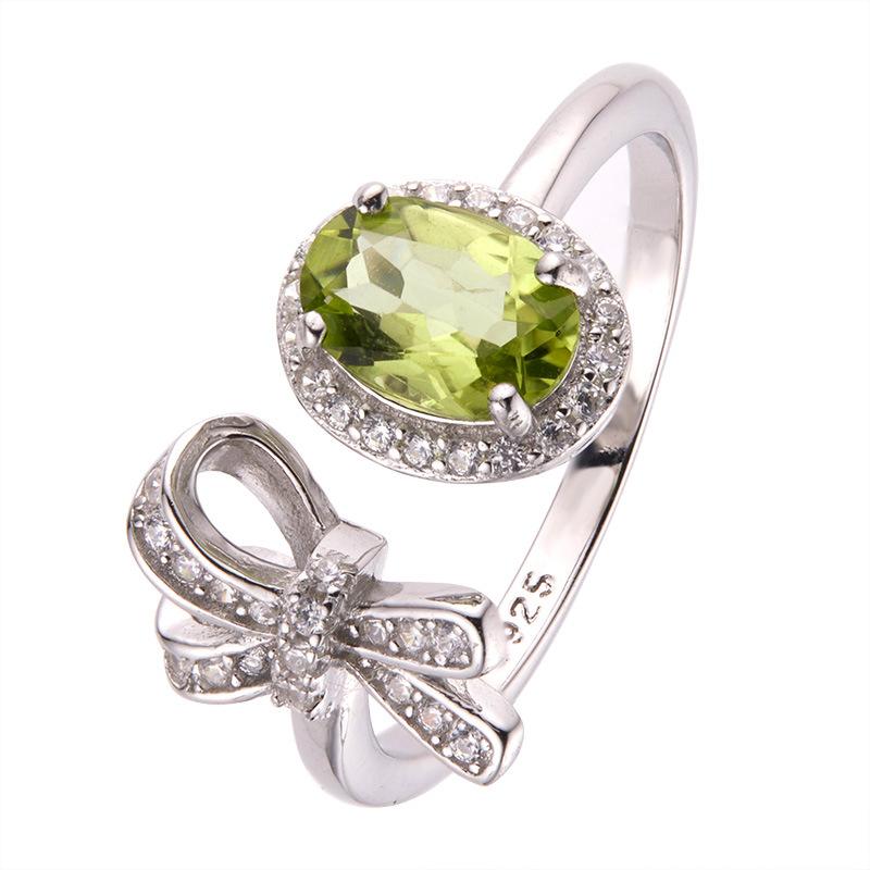 Bague Trésor en Argent Sterling S925 Topaze Naturelle Grenat Améthyste Citrine Péridot Couleur Bijoux pour Femmes