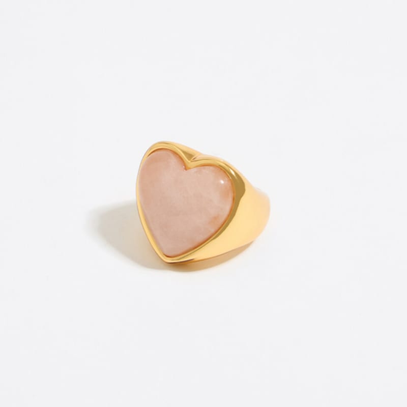 BIMBA Y LOLA [24SS] BIMBA Y LOLA Pink Stone Heart Ring B245AIR005PKD