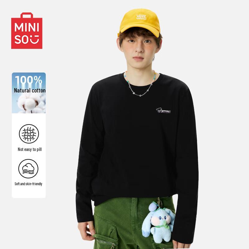MINISO Men's American Style Oversized Long Sleeve T-Shirt