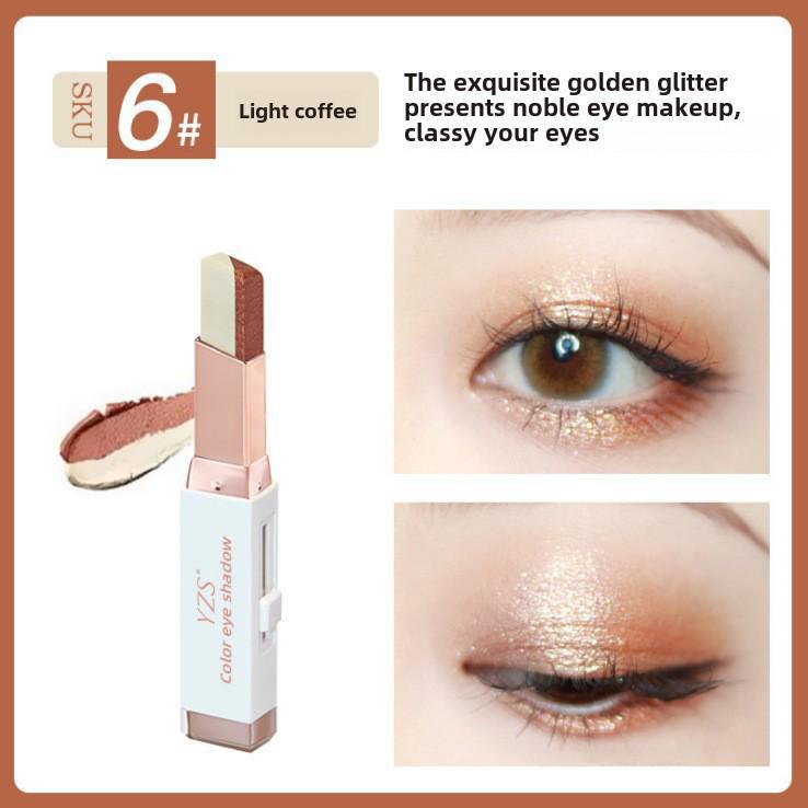YZS Velvet Gradient Two-Color Eye Shadow Stick - Quick and Easy Nude Makeup Solution