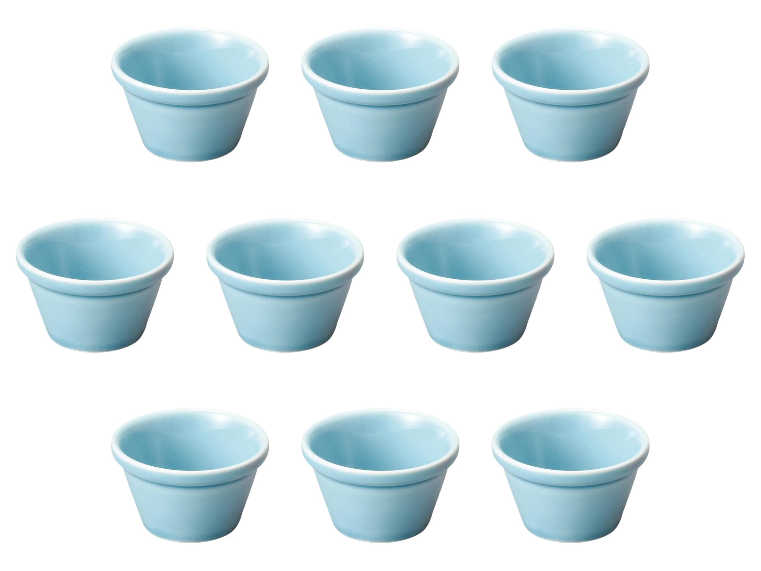 

Set of 10 Turquoise Blue 6cm Sauce Cups x Souffle Ceramics Setomonohonpo [6.2 3.6cm] синий