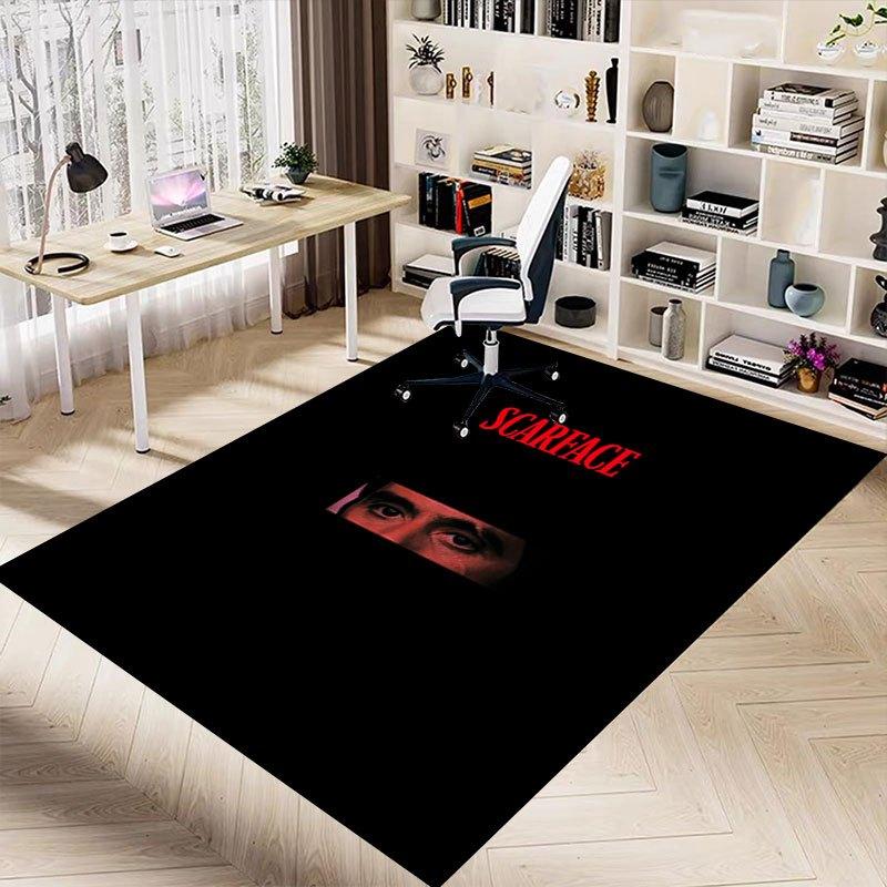 1pc Scarface Office Carpet Chair Mats Soft, Comfortable, All Season,Perfect for Home, Bedroom, or Office Decor, Perfect Gift for