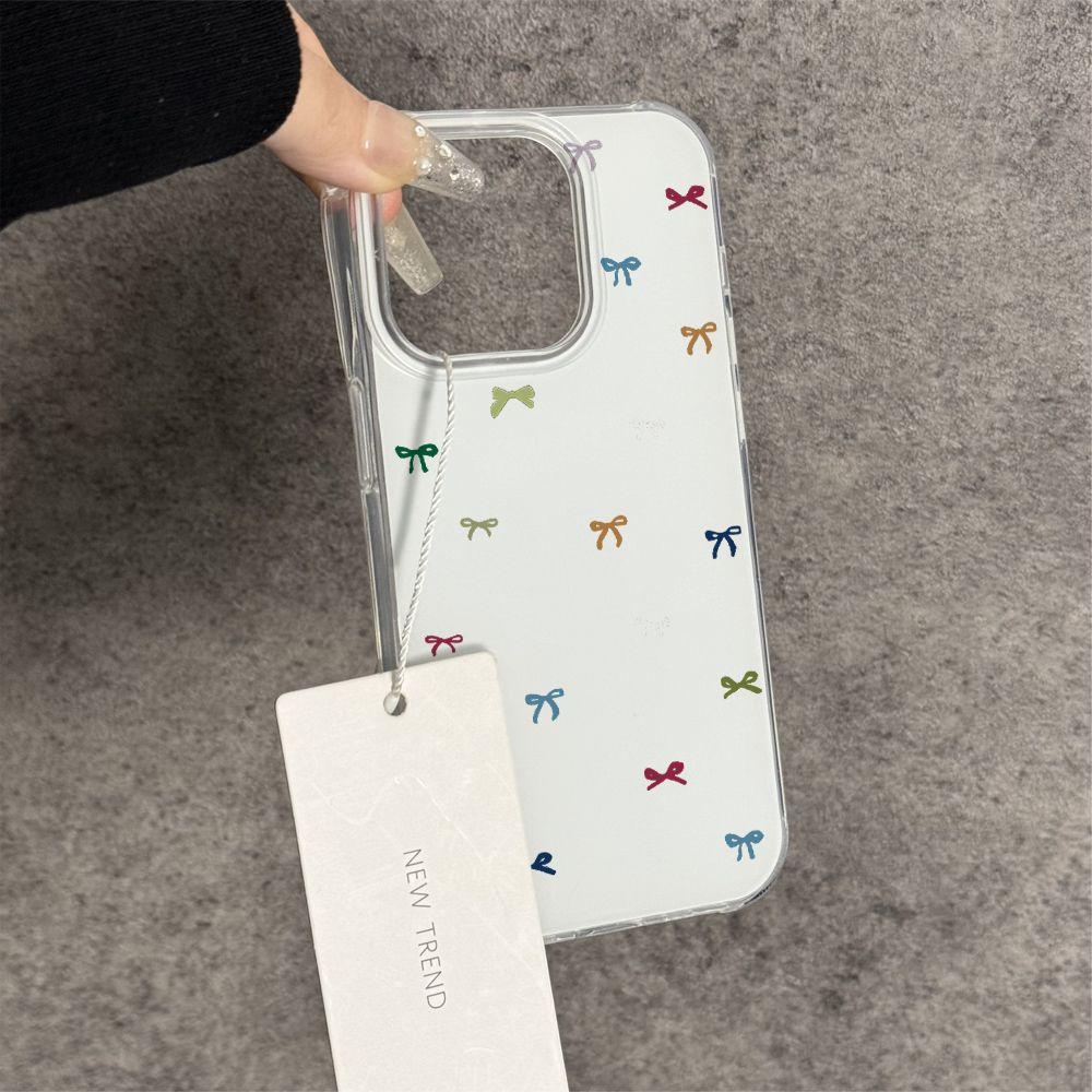 ins color bow iPhone17promax mobile phone case is suitable for Apple 16promax white background imd case 15.