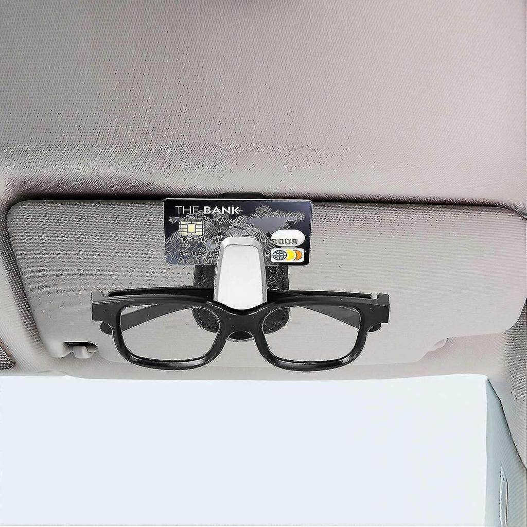 2 Packs Car Glasses Holder Universal Car Visor Sunglasses Holder Clip Leather Glasses Hanger and Tic