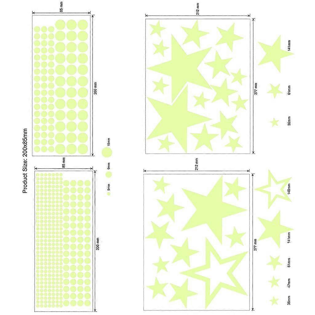 Glowing Wall Stickers, 437 Pieces with Glowing Stars, Fun and Decorative for Kids' Rooms