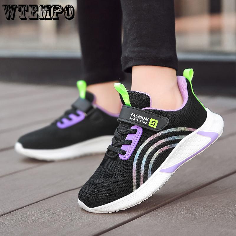 WTEMPO Girls' Summer Sneakers Thin Breathable Lightweight Mesh Sport Shoes Casual Slip Resistant Shoes Shock Absorbing Running Shoes