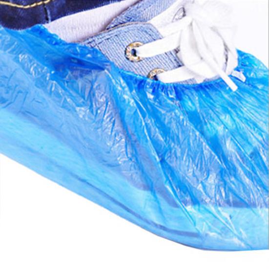 100Pcs Non-Slip Shoe Covers Disposable Plastic Shoe Sleeves Cleaning Protective Overshoes for Hotel Laboratory