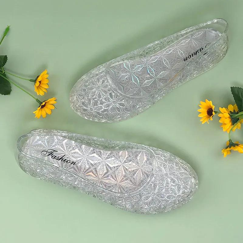 WTEMPO Women's Spring Summer Large Size Hollow-out Breathable Solid Color Flat Thick Heel Anti Slip Casual Shoes Single Shoes