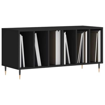 Record Cabinet Black 100x38x48 Cm Particleboard