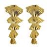 Hook Piercing Fan Tassel Earrings Elegant Exaggerated Earrings Vintage Long Earrings  Women