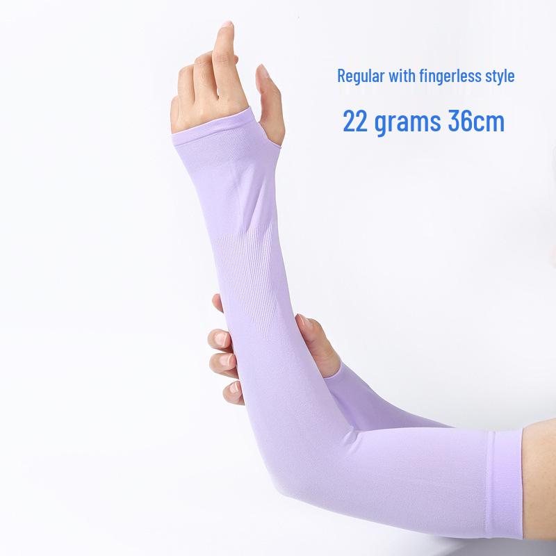 Custom UV Protection Ice Silk Arm Sleeves for Men & Women – Long, Solid Color, Summer Outdoor Wear