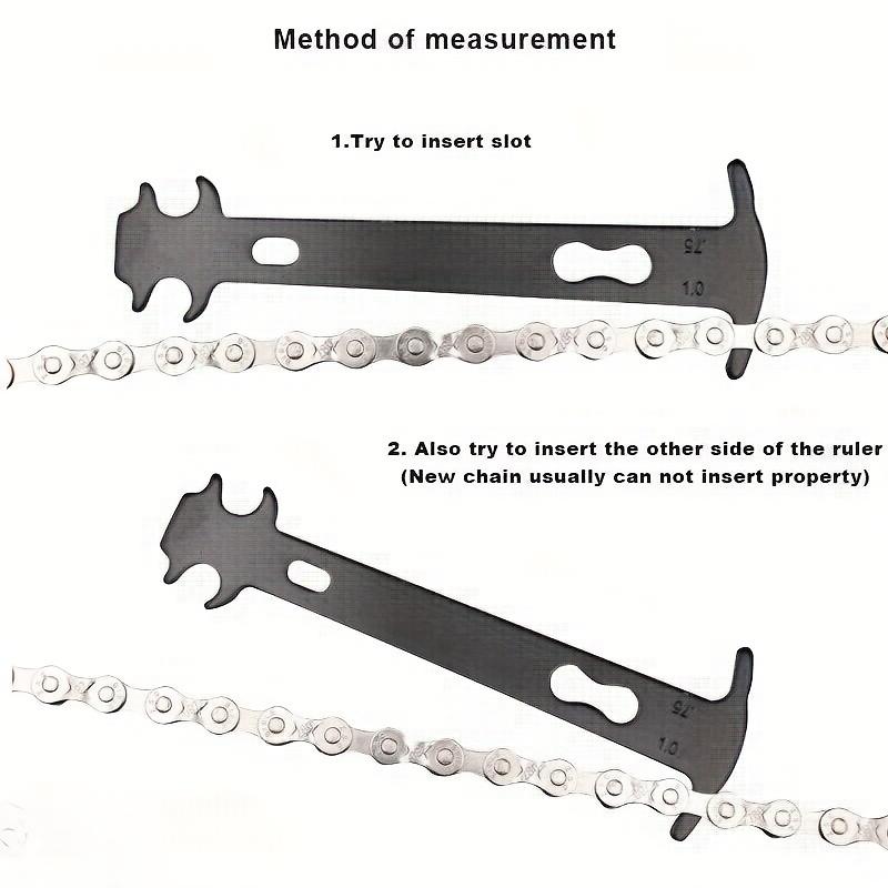 Bike Chain Wear Indicator Chain Checker Gauge Measurement Repair Tool Ruler for Road Mountain Hybrid Bicycl