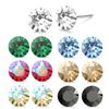 () Stainless Steel Stud Earrings Genuine Crystals from Austria for Women Girls Wedding Party Jewelry 4/6/8mm