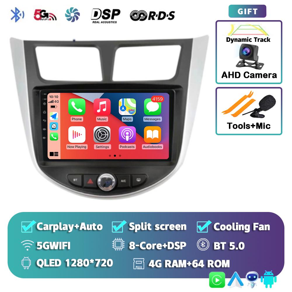 Android 14 Carplay For Hyundai Verna 2010 - 2016 Multimedia Player DVD Navigation Autoradio GPS Head Unit Car Radio Stereo 2Din