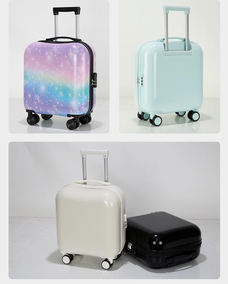 18" Godisfärgad Lättviktig Kabinväska med Tysta Hjul och Teleskophandtag för Barn