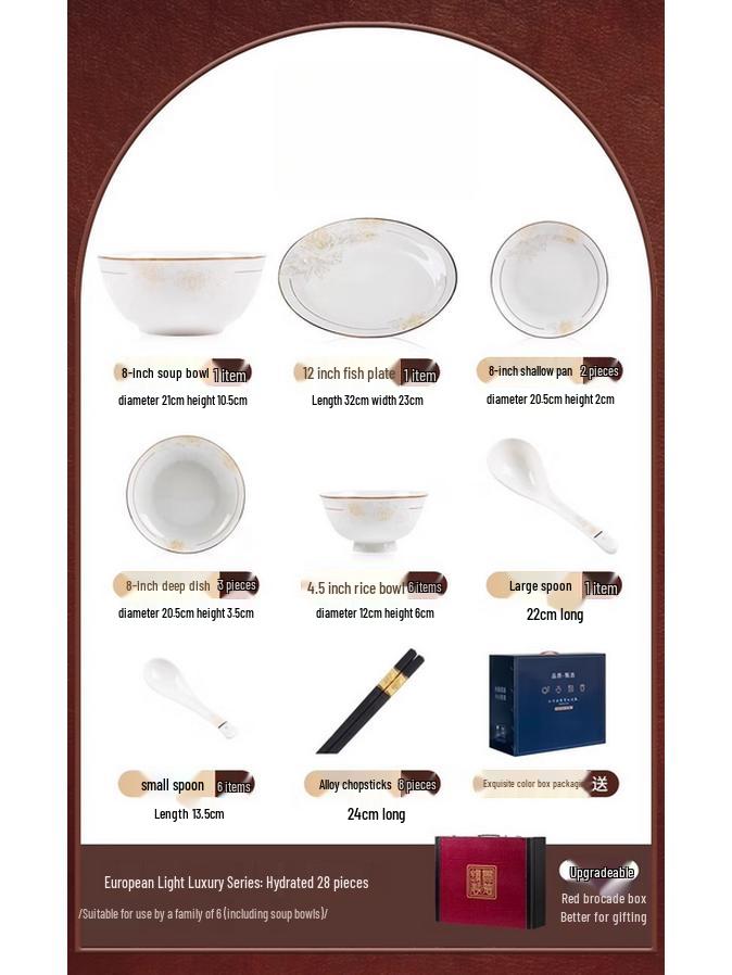 Mod Lanka 28-Piece Ceramic Wedding Dinnerware Set