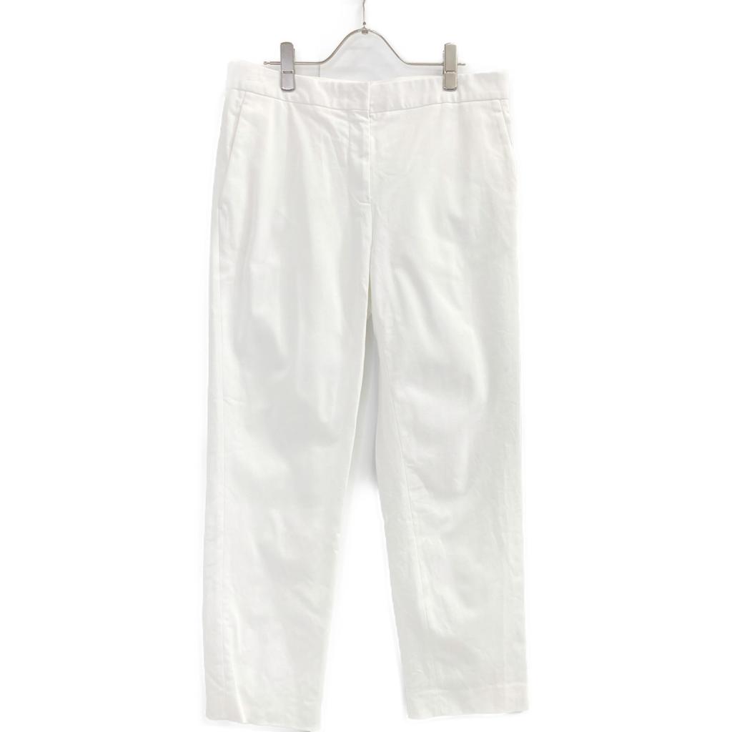 Jil Sander White Center Crease Ankle Length Straight Pants JSPO302900 Bottoms 38 whiteUsed