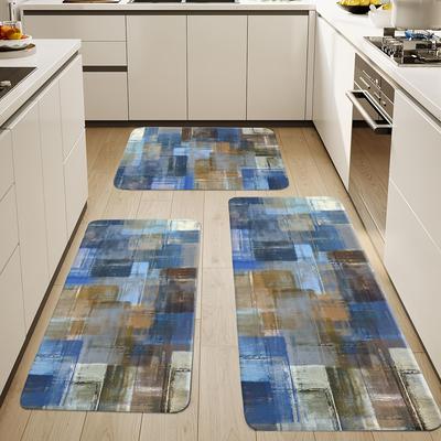 1Pcs Anti Fatigue Kitchen Rugs,Wood Print Waterproof Non-Slip Thick Cushioned Kitchen Mat Heavy Duty Comfort Standing Mat for Kitchen