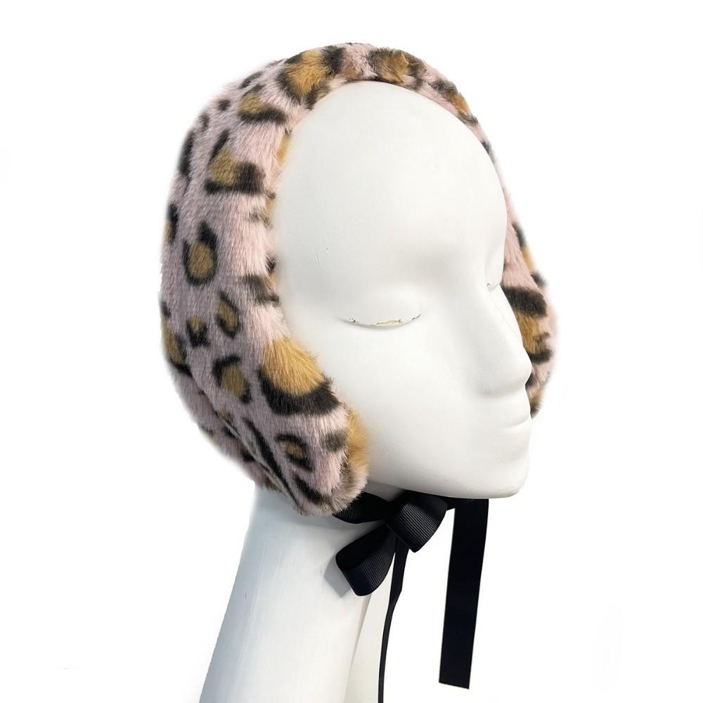Solid Color Leopard Headbands Plush Warm Scarf Fashion Ear Warmer Women Headwear