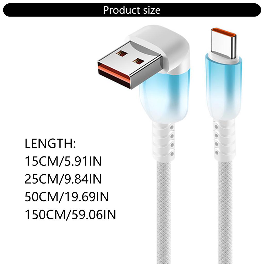 Gradient Colored Short USB Type C Charging Cord Braided Nylon Cable High Charging Multi Device Support