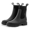 [Slip-Resistant Chelsea Boots] Slip-Resistant Chelsea Rain Boots | Women's Round Toe, PVC Upper & Sole, Comfortable Fabric, Versatile Outdoor Footwear