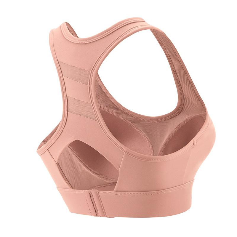 One-piece Fixed Cup High-strength Shockproof Gathered Sports Bra for Women Thin Style Beautiful Back Sports Bra