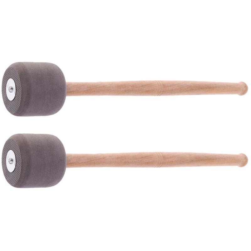 Bass Foam Drum Mallets Sticks With Oak Wood Handles Lightweight Snare Hammer Percussion Instrument
