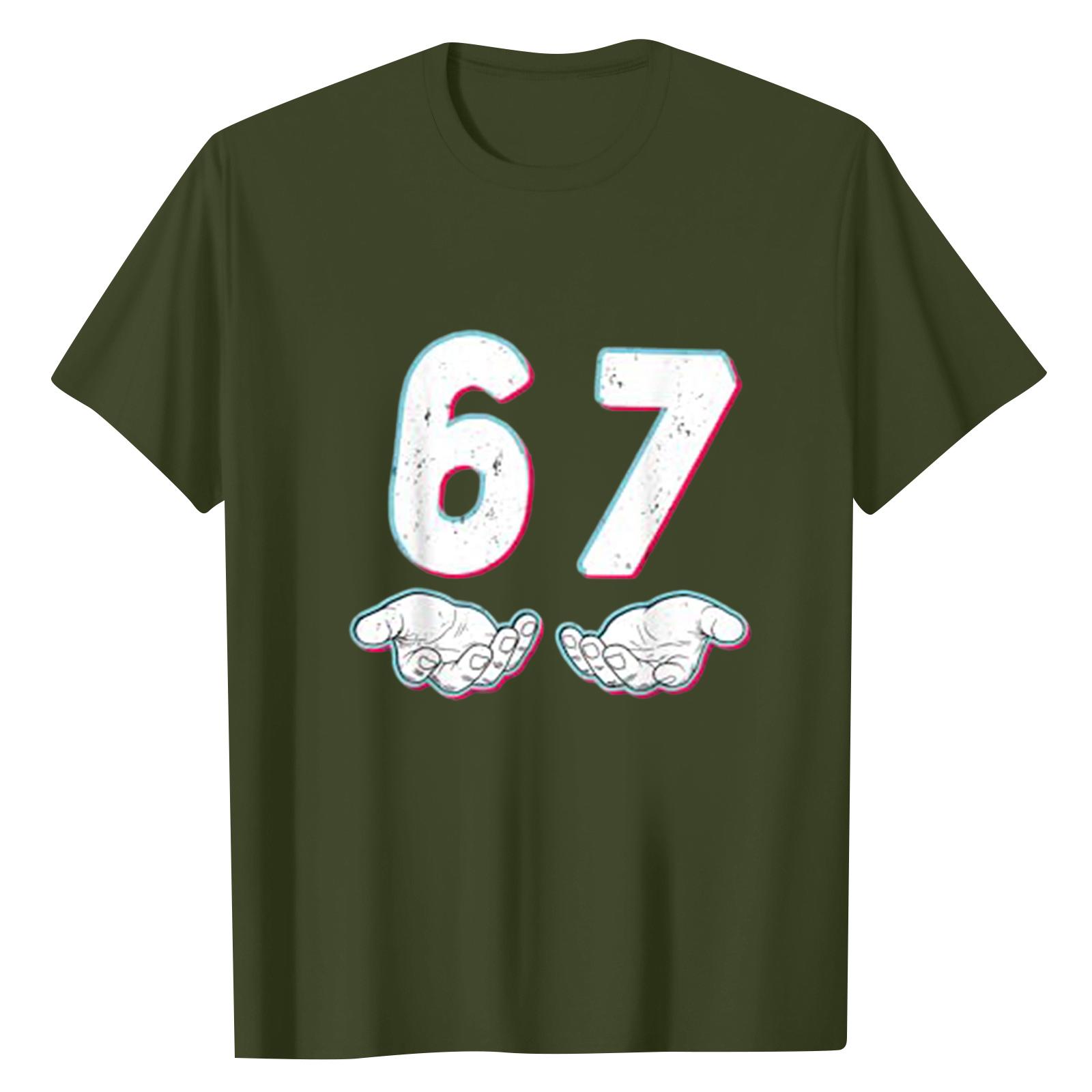 

Женский повседневный топ с цифровым принтом, круглым вырезом и короткими рукавами L