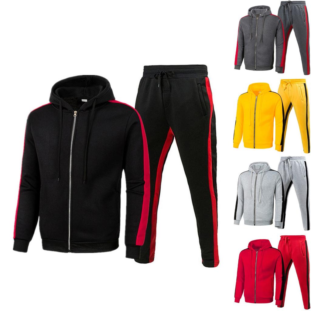 Adult Solid Color Zipper Hoodie Long-sleeved Fashion Loose Hoodie Hoodie Pant Suit