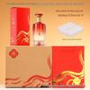 Embossed Transparent Glass Wine Bottle - Empty, High-Grade, Sealed Mountain Base for Baijiu Collection and Portioning (1 Jin Capacity)