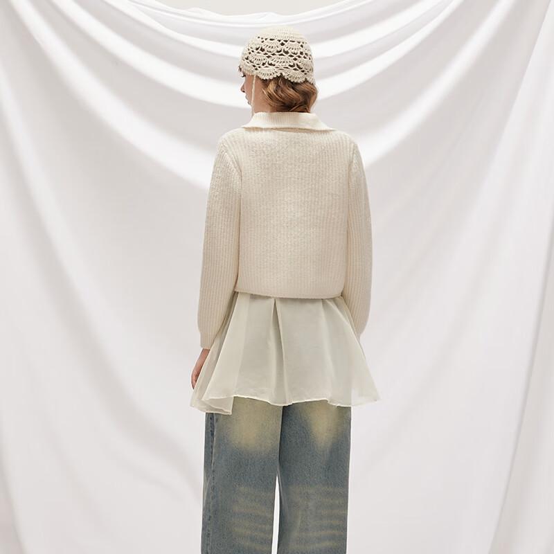 UNIFREE Doll Collar Bow-Tie Knit Cardigan