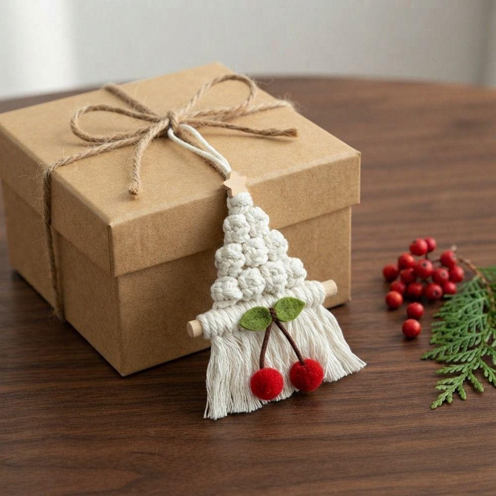 Cotton Xmas Tree Hanging Pendant Hand Woven Christmas Door Hanging Home Christmas Decor