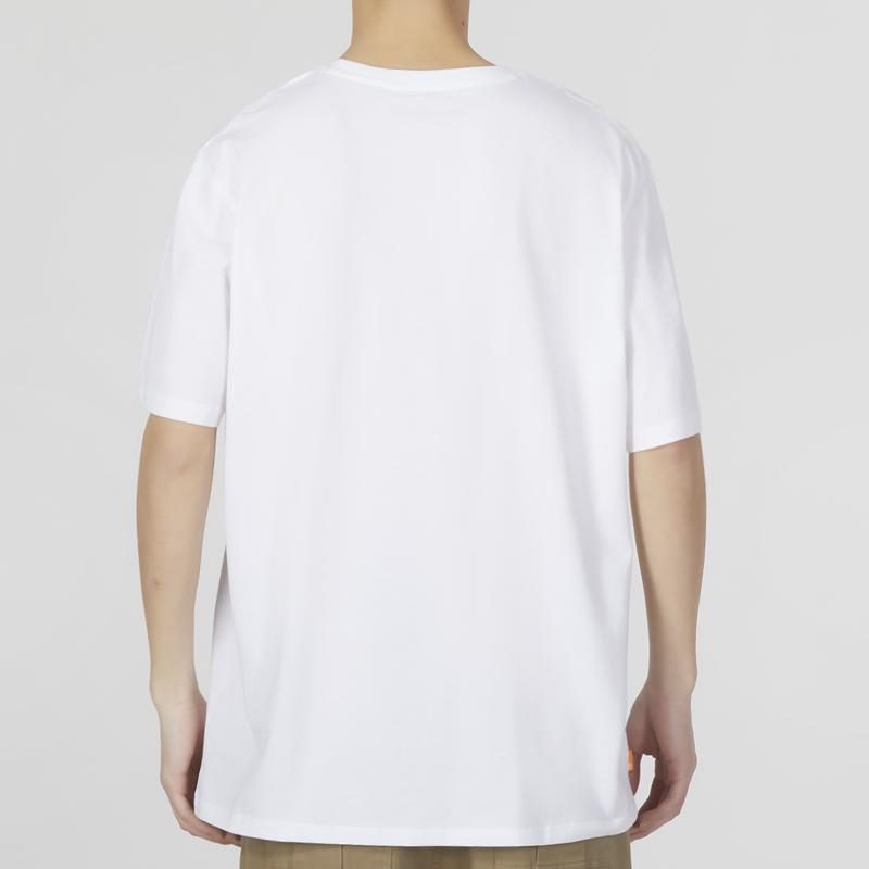 Timberland Solid Color Micro Logo Sports Casual Crew Neck Short Sleeve T-Shirt Men Tops White A6DKU-100