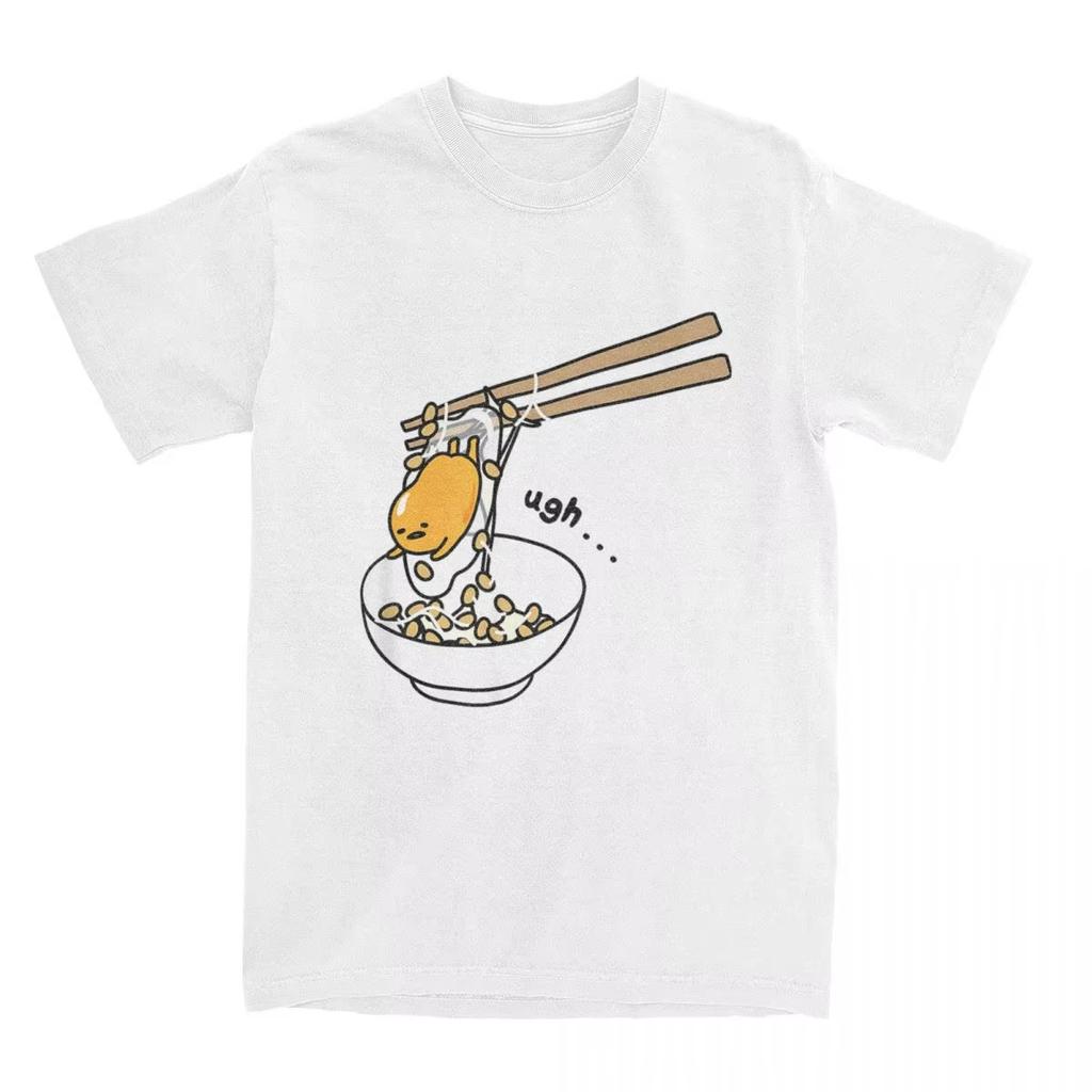 Gudetama Chopsticks T-Shirt Men Women Novelty Cotton Tees Round Neck Short Sleeve T Shirts Summer Tops