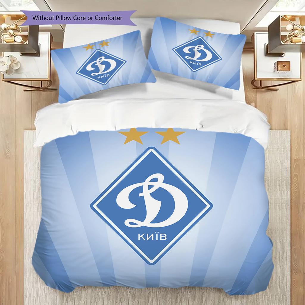 Dynamo Kyiv Pattern Bedding Quilt Set Quilt Cover Pillowcase Home Decoration Birthday Gift (1 * Duvet Cover + 2 * Pillowcase, Without Core)