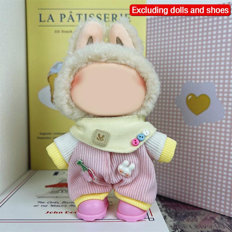 Labubu Clothes Outfit Accessories For 17Cm Vinyl Labubu Plush Doll'S Sports Leisure Suit Plush Toy Clothes Replacement Set