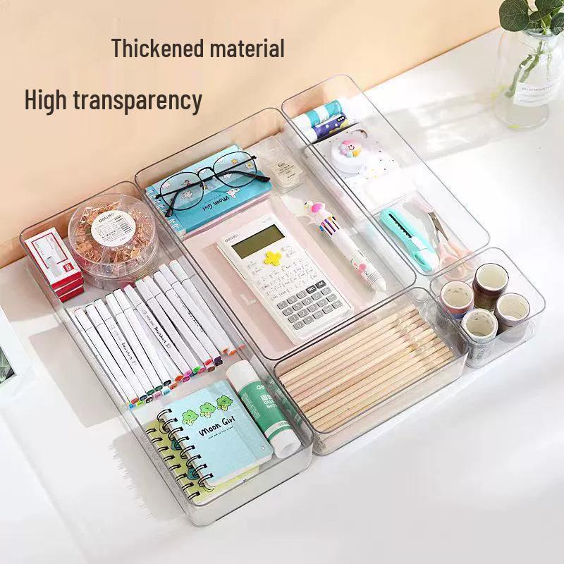 Desktop Organizer Box: Built-in Drawer for Stationery, Markers, and Colored Pencils. Ideal for Students and Office Use.