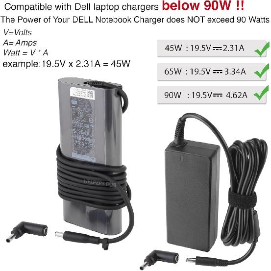 4.5 x 3.0 mm Right Angle 90-Degree Power Adapter Connector Converter for Dell Latitude; XPS; Vostro Laptop AC Charger Cord - 1 pcs
