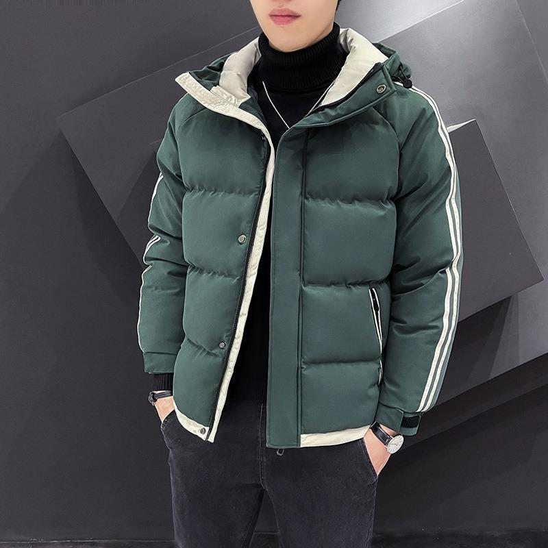 

Padded Jacket Men s Winter Velvet Thickened Warm Padded Jacket Casual Cold-proof Men s Hooded Feather Cotton-padded Clothing Winter Clothing 4XL