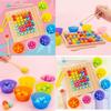 Wooden Rainbow Bead Sorting Puzzle For Kids Learning Fine Motor Skills Educational Toy