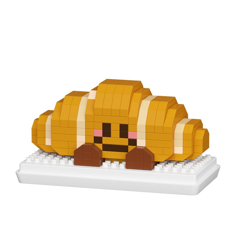 Non-Toxic Kawaii Bread&Cake Series Mini Blocks Toys Micro Particle Building Blocks Toast Sandwich Croissant Educational Kids Toys