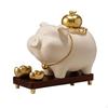 Schwein-förmige Spardose Funktionale Schwein-Statue mit Sockel Dekorative Schweinchen-Glocke für