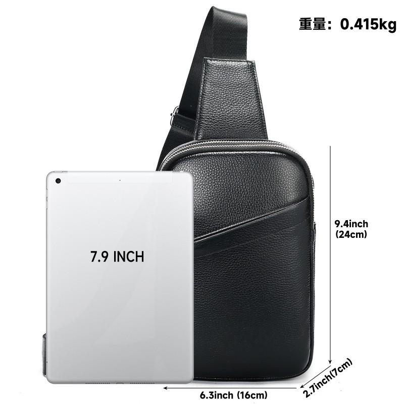 Simple Leather Chest Bag Men With A High-end Feel Top Layer Cowhide Crossbody Shoulder Men's Casual Versatile