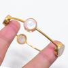 Pearl Gemstone Handmade 925 Sterling Silver Cuff Bangle Adjustable KJ-1495