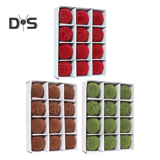 12 ks sametové vánoční koule 2,36 palcové koule na zavěšení na stromeček nerozbitné vánoční koule na svatbu