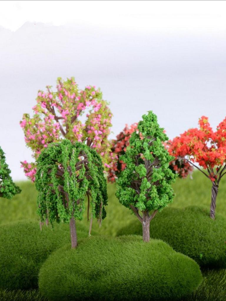 Decorative Miniature Trees & Succulents for Landscaping: Mini Fruit, Willow, Golden Leaf Trees, Moss Micro Landscape DIY Materials