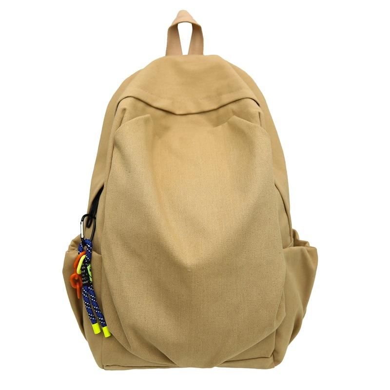 Schoolbag1011 New Solid Color Corduroy Fashion Casual Backpack Women's Simple Design Lightweight Couple Plush Backpack Women