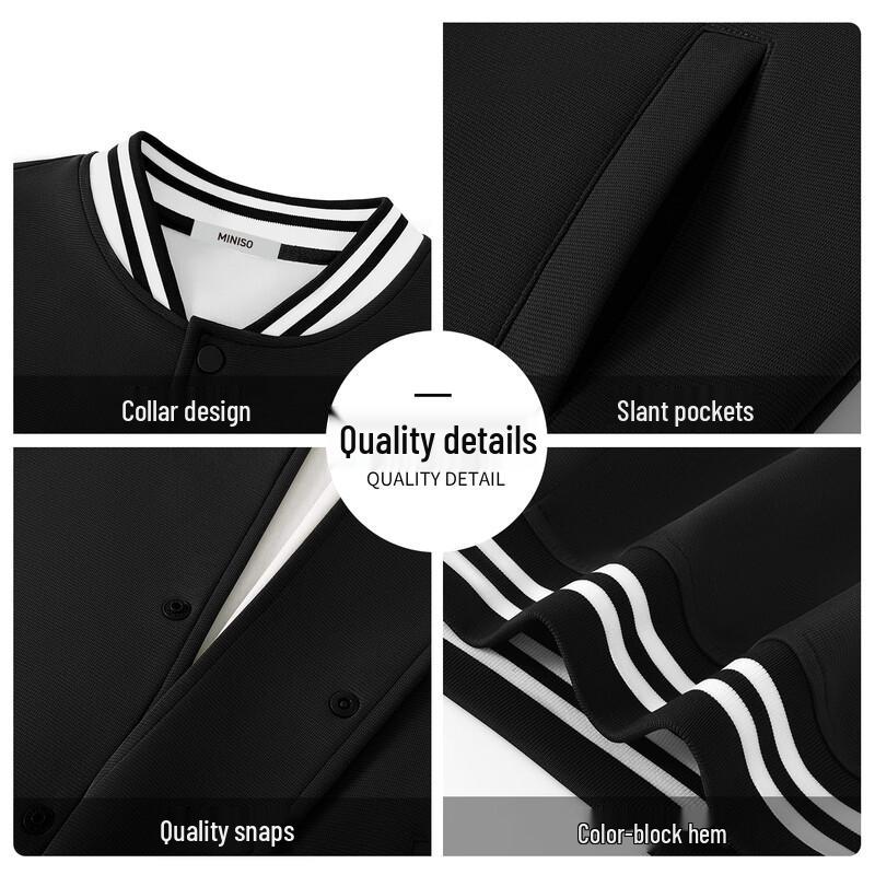MINISO Men's American Style Color-Block Baseball Jacket