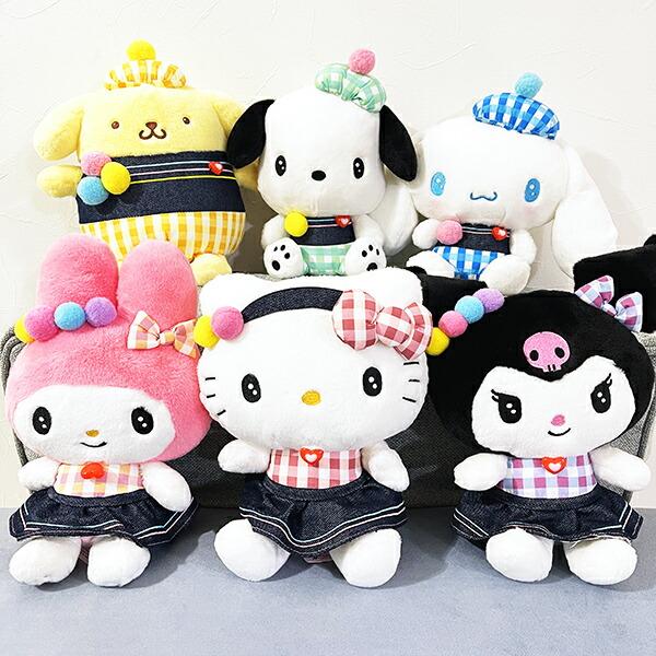 Sanrio Pochacco Gingham Denim Plush (S) Sanrio